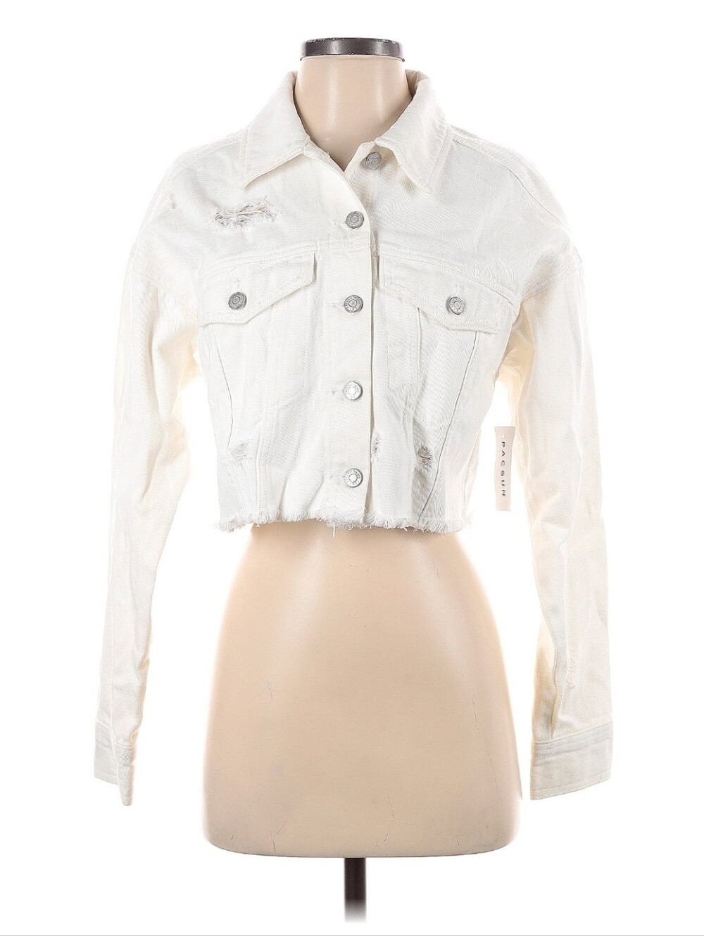 PacSun White Cropped Denim Jacket
